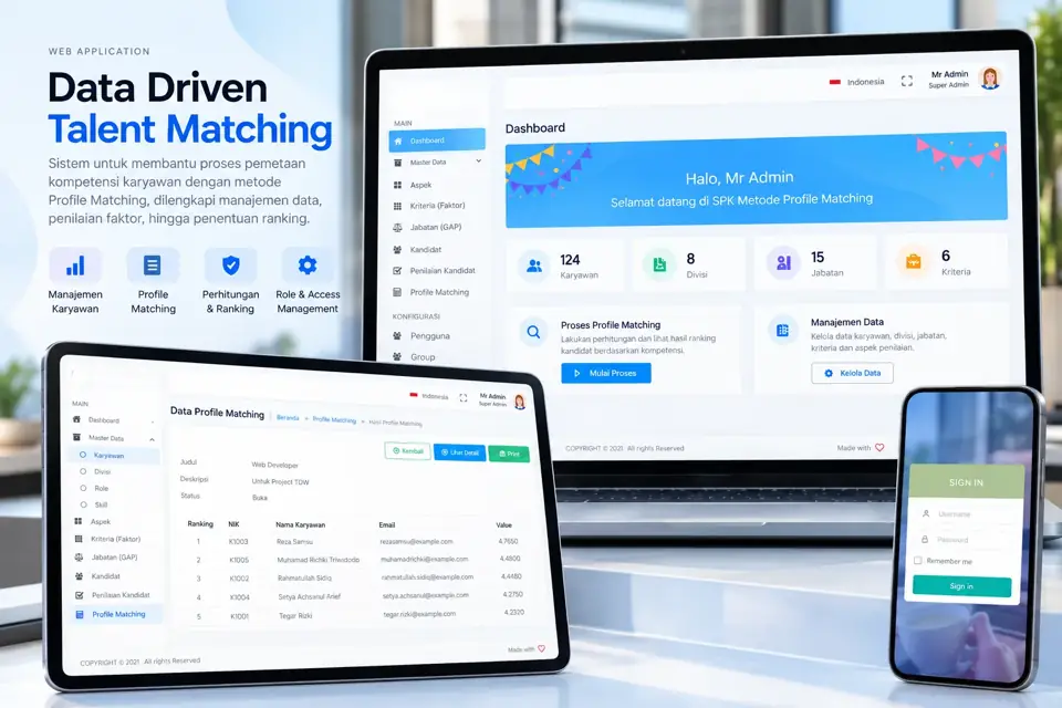 Employee Placement - Web Apps interface